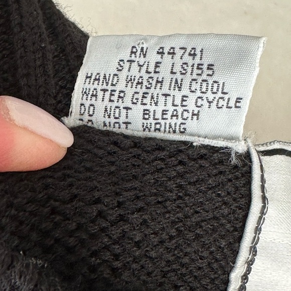 OSSI Skiwear Vintage Sweater 80s Wool Blend Black Pullover Made in Hong Kong M - Picture 13 of 16